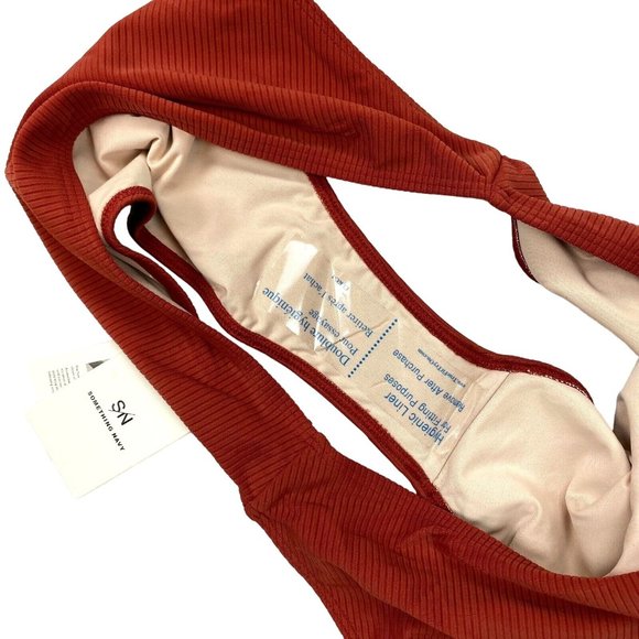 Something Navy High Waist Ribbed Bikini Bottoms Size XXL Red Ochre SN406837MI - Picture 9 of 9